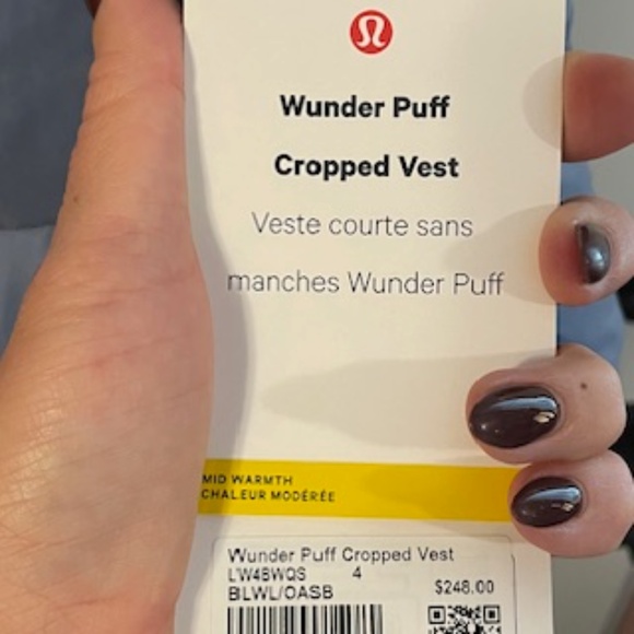 LULULEMON WONDER PUFF CROPPED VEST. BNWT - Picture 4 of 6
